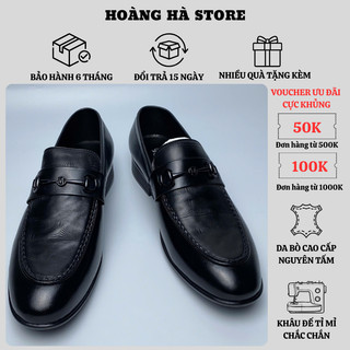 Giày Lười Công Sở HOÀNG HÀ STORE Chất Liệu Da Bò Nappa Cao Cấp Kiểu Dáng Sang Trọng, Lịch Lãm