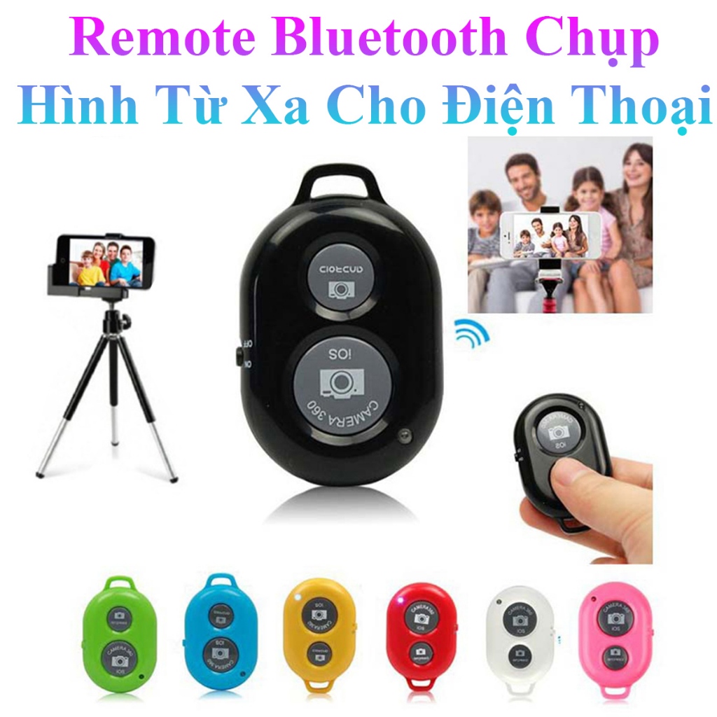 Remote Bluetooth Chụp Hình Từ Xa Cho Điện Thoại Nhiều Màu Xinh