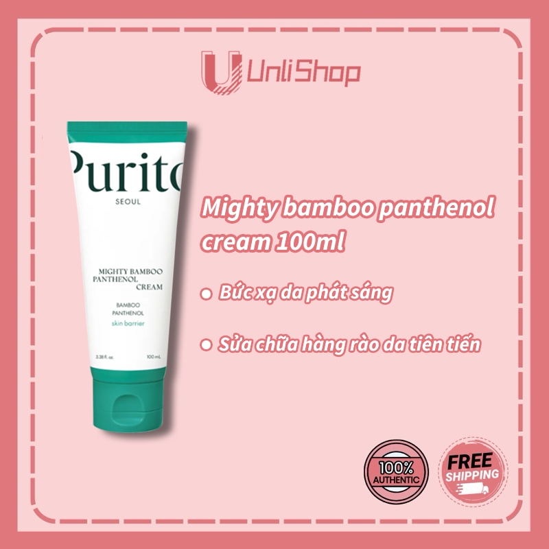 PURITO Bamboo Extract + 5% Panthenol Cream | Cấp Ẩm Sâu & Phục Hồi Da | Tăng Cường Lớp Màng Bảo Vệ