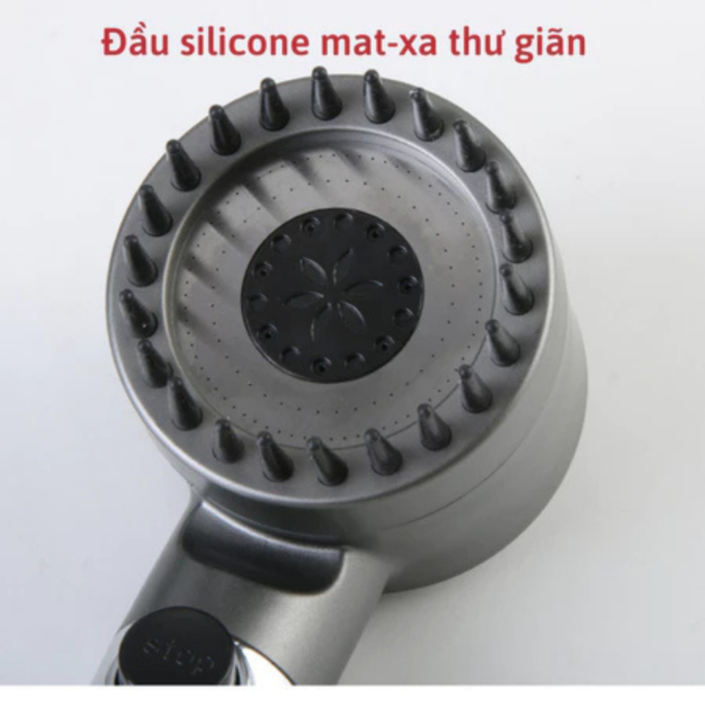 Bộ tay sen massage, vòi sen Tăng Áp mẫu mới 3 chế độ nước kết hợp răng lược silicone gội đầu thư giãn | BigBuy360 - bigbuy360.vn