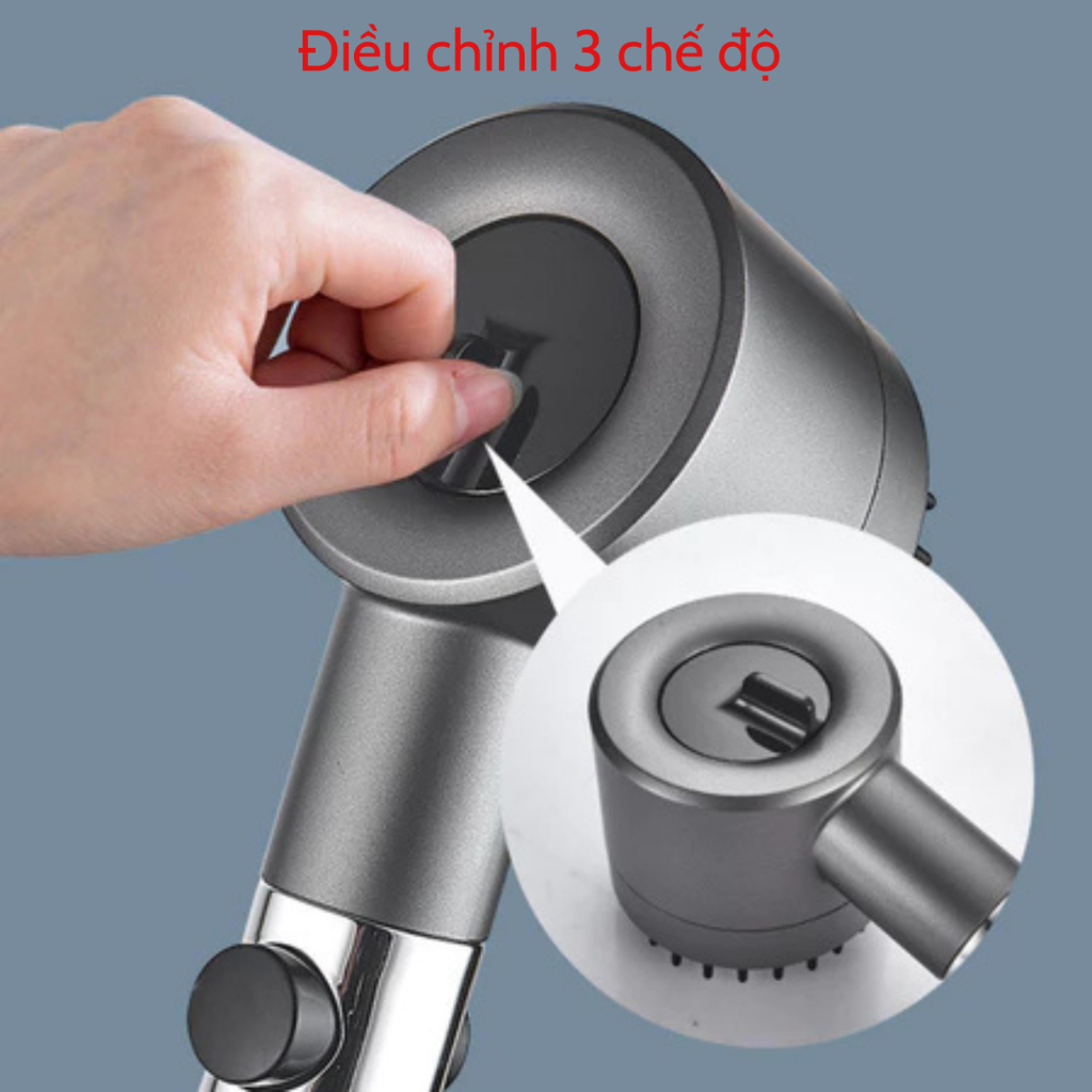 Bộ tay sen massage, vòi sen Tăng Áp mẫu mới 3 chế độ nước kết hợp răng lược silicone gội đầu thư giãn | BigBuy360 - bigbuy360.vn