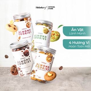   Combo 4 Hũ  Cookies Hạnh Nhân Nguyên Cám 4 Vị Choco Matcha Cranberry Cafe - Cookie Ăn Vặt Chuẩn Healthy HeBekery 