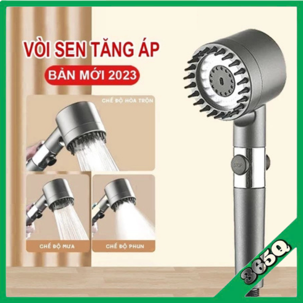 Bộ tay sen massage, vòi sen Tăng Áp mẫu mới 3 chế độ nước kết hợp răng lược silicone gội đầu thư giãn | BigBuy360 - bigbuy360.vn