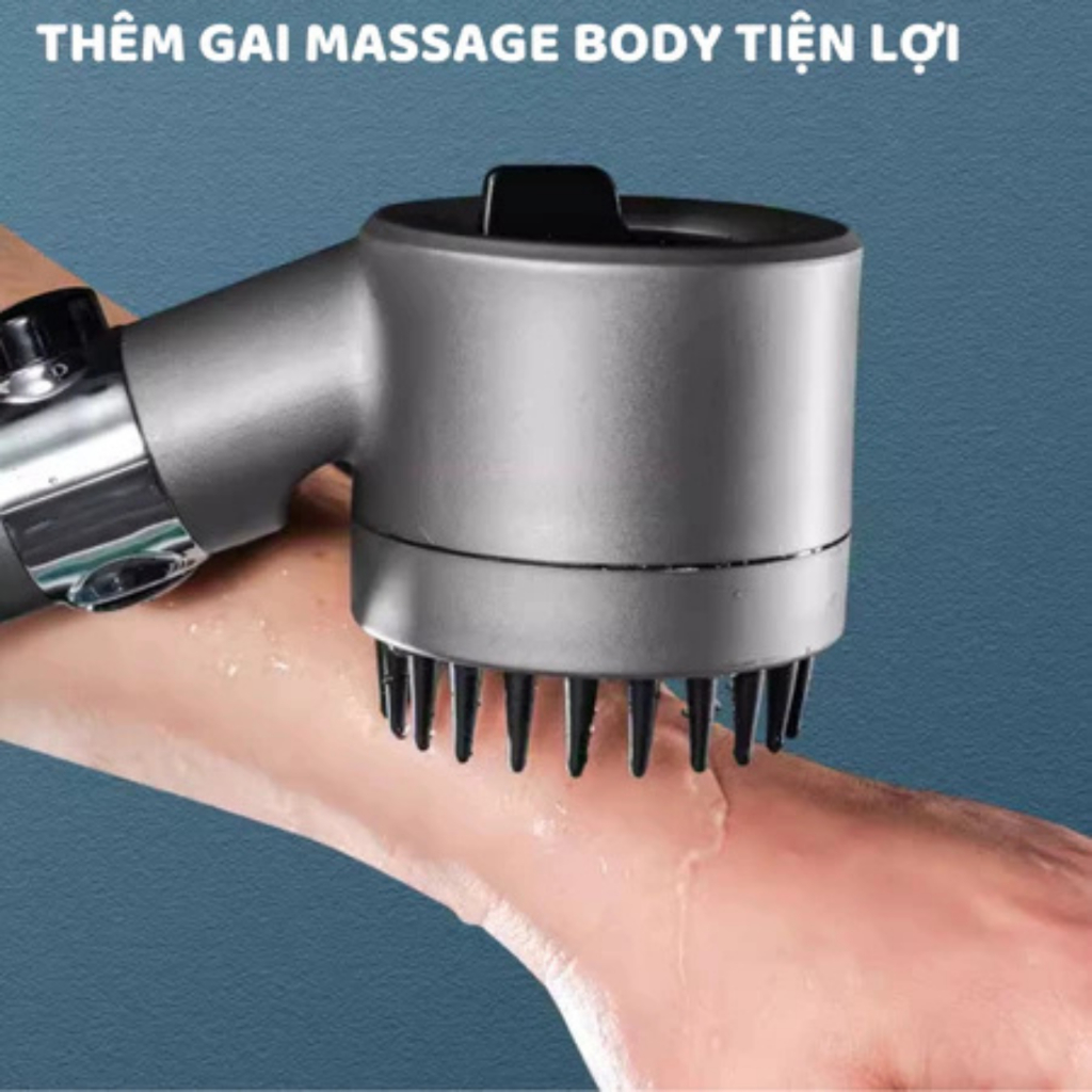 Bộ tay sen massage, vòi sen Tăng Áp mẫu mới 3 chế độ nước kết hợp răng lược silicone gội đầu thư giãn | BigBuy360 - bigbuy360.vn