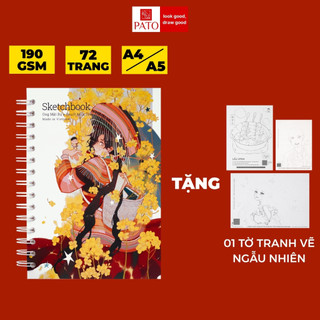  ONG MẶT BỰ  Sổ Vẽ Không Kị Tẩy - Sổ Phác Thảo A5 190gsm - Sketchbook Thiết Kế Hoa Cải Gọn Nhẹ 