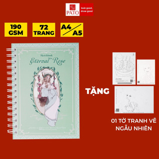   ONG MẶT BỰ  Sổ Vẽ Không Kị Tẩy - Sổ Phác Thảo Enternal Rose - Sketchbook A5 190gsm Gọn Nhẹ Tặng Kèm Sổ Biểu Cảm 