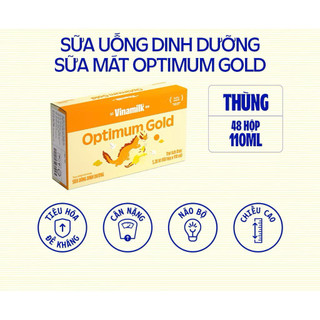  Thùng 48 Hộp Sữa Pha Sẵn Vinamilk Optimum Gold 110ml - Hỗ Trợ Tiêu Hóa Với HMO FOS 