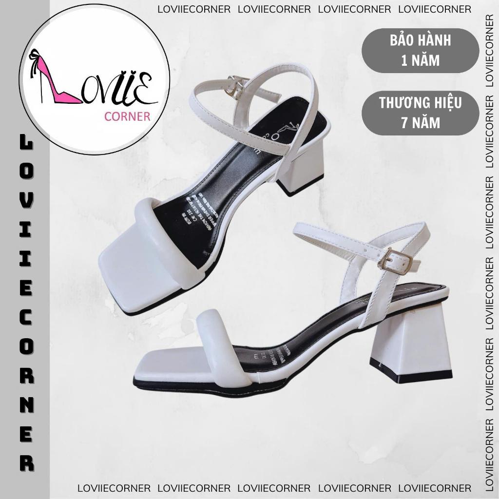 LOVIIECORNER - SANDAL CAO GÓT XINH QUAI NGANG PHỒNG MŨI VUÔNG - GIÀY THỜI TRANG GÓT TRỤ VUÔNG 5CM - 
