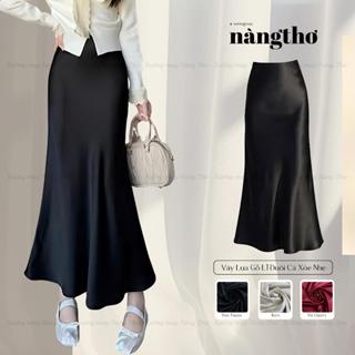  369 Chân Váy Lụa Dáng Dài Form Đuôi Cá Nhẹ Chất Lụa Gỗ L1 Cao Cấp 