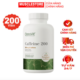  OstroVit Caffeine  200 viên  Hỗ Trợ Tỉnh Táo Tăng Hiệu Suất Tập Luyện Giảm Cân | Nhập Khẩu Ba Lan 
