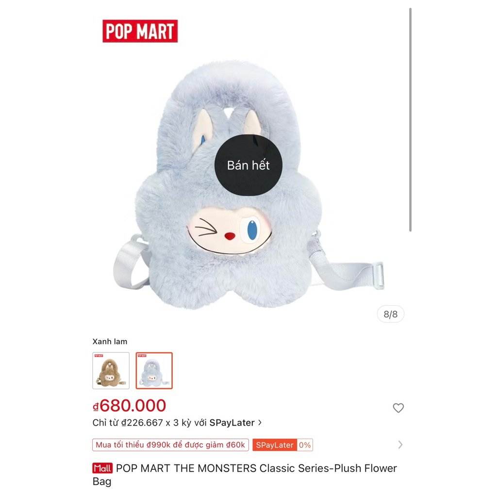 Pass túi đeo chéo Popmart The Monsters Labubu