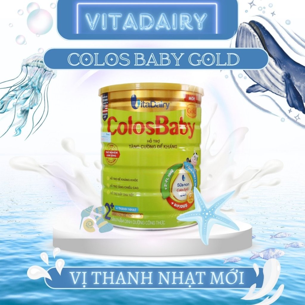 [Vitadairy] Sữa bột Colosbaby Gold Mới (Vị Thanh Nhạt) lon 800g