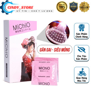 Bao Cao Su Gai MiChiO Chính Hãng Nhật Bản [ Hộp 12 Chiếc Size 49mm ] – Thiết Kế Tinh Tế, Trải Nghiệm Đột Phá
