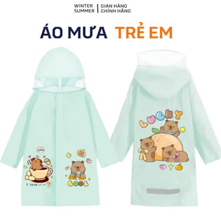 Áo mưa cho bé - Áo mưa trẻ em Winter Summer, học sinh tiểu học 3-13 tuổi cao cấp có tấm chắn, kiểu rộng