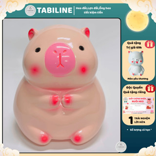 Heo đất ống tiết kiệm tiền lỗ tròn capybara size lớn cute LD55 - TABILINE