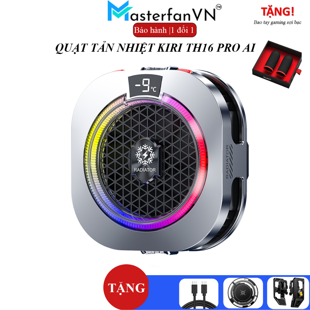 Sò Lạnh Tản Nhiệt Kiri TH16 Pro AI 24W – Quạt Làm Mát Điện Thoại RGB, 4 Chế Độ, AI Tự Động, Bảo Hành 3 Tháng 1 Đổi 1 | BigBuy360 - bigbuy360.vn