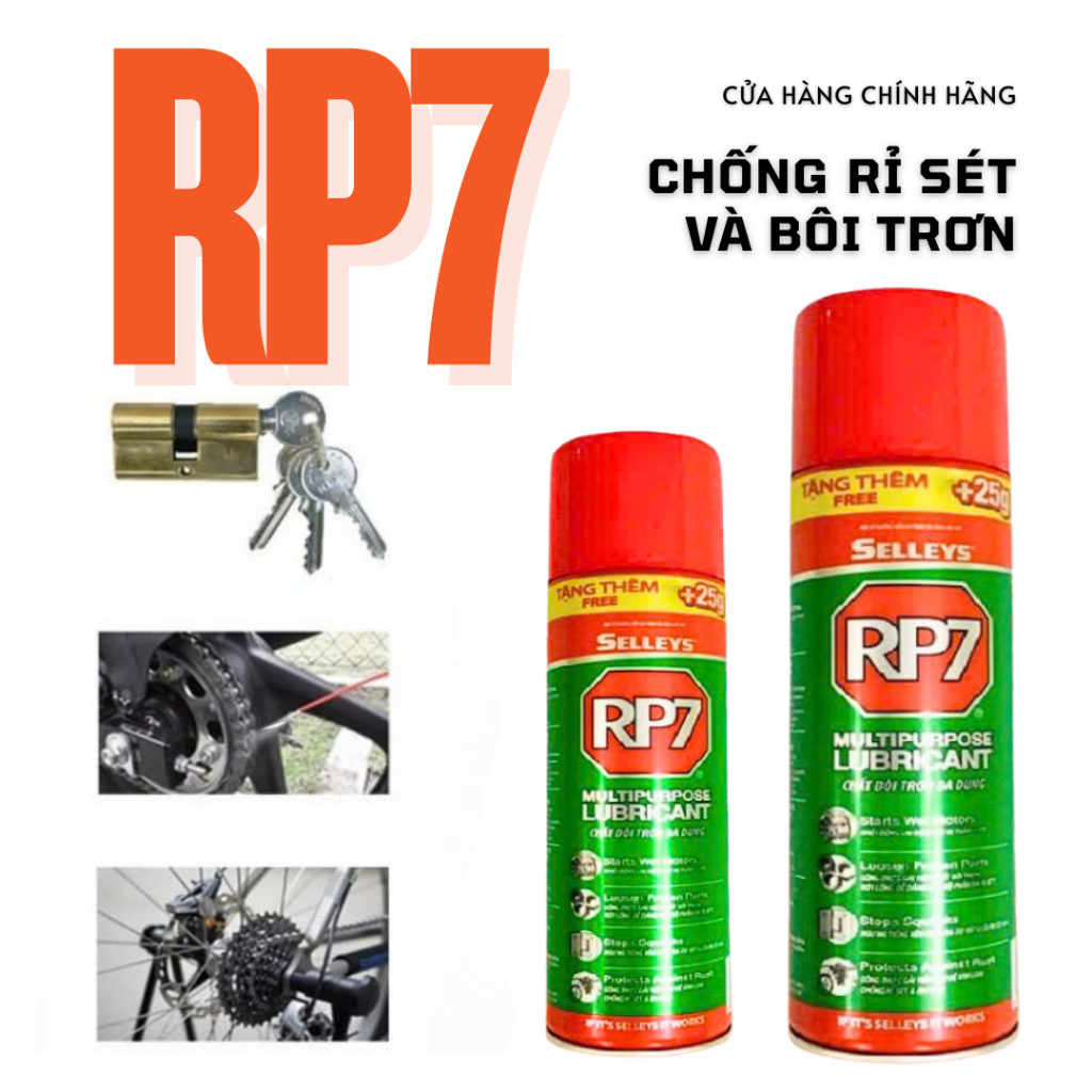 Chai Xịt Chống Rỉ Sét Và Bôii Trơnn RP7 Bảo Vệ Đồ Dùng, Linh Kiện, Thiết Bị