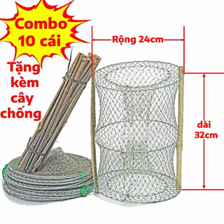 Combo 10 bẫy cua đồng,bẫy ếch.( bẫy tròn)