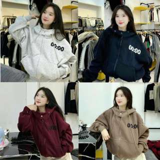 ÁO KHOÁC NỈ NAM NỮ UNISEX FOM BỰ THÊU GIỜ 00:00 NÓN BỰ TÚI BỰ KÈM TÚI BÊN TRONG ĐẸP SUSUBOUTIQUE