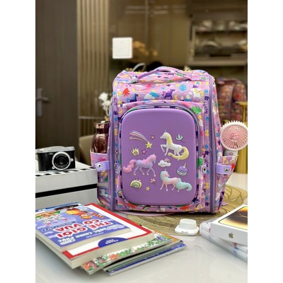 BALO BÉ GÁI BALO PONY PURPLE SM học sinh Tiểu Học/THCS/THPT Chống Gù Lưng, Siêu Nhẹ, Quai Đeo Thoáng Khí, An Toàn