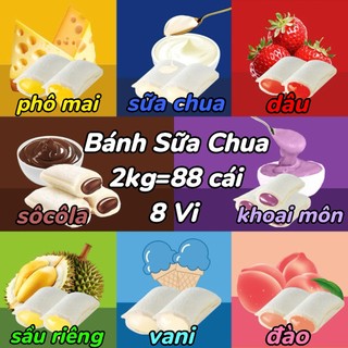  Bánh Sữa Chua 2kg=86~88 cái 8 Vị  Phô mai Dâu Sữa chua Kem Vani Sầu riêng Đào Khoai môn  Bánh ngọt 