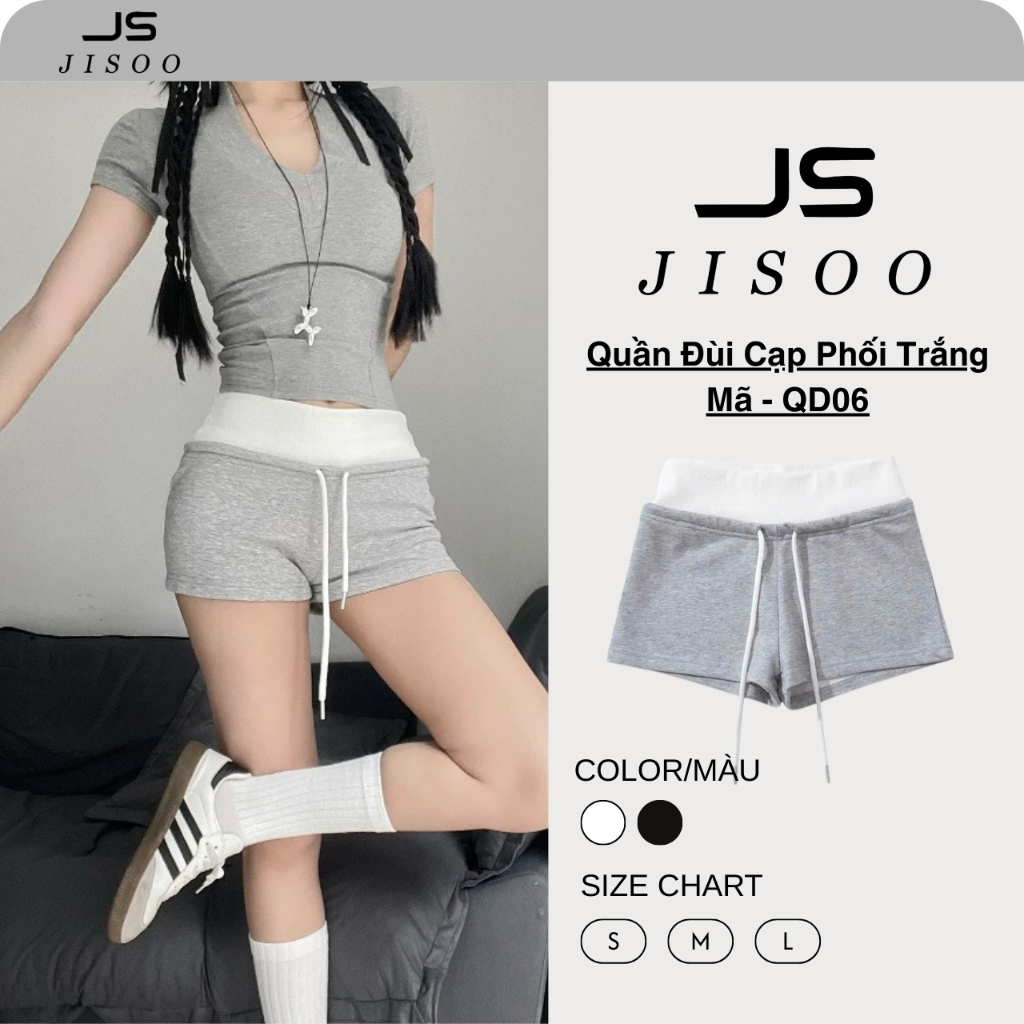 Quần short nữ kiểu dáng thể thao lưng cao tôn dáng cạp chun co dãn chất vải dày dặn mịn đẹp QD05