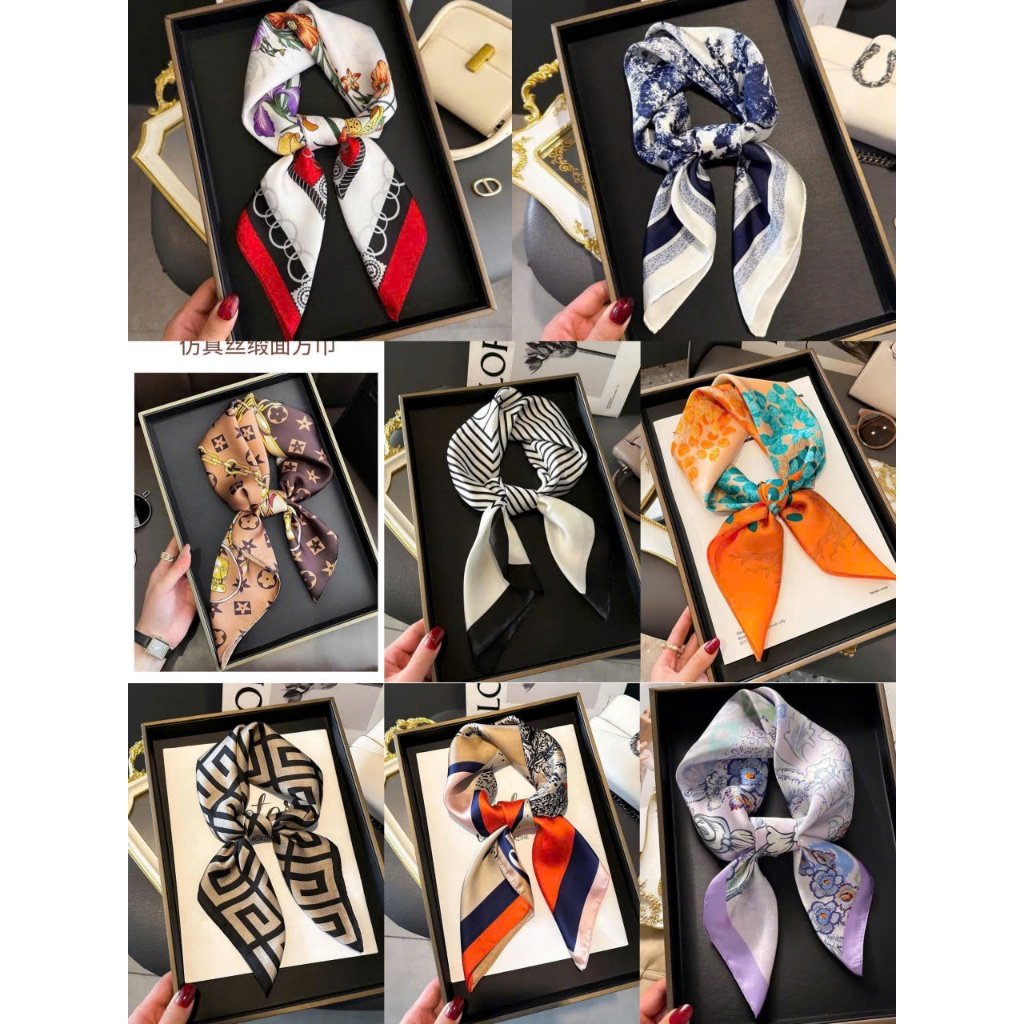 [NHIỀU MẪU] Khăn lụa dài vuông 70x7x0 míc đồ cực xinh mẫu mới