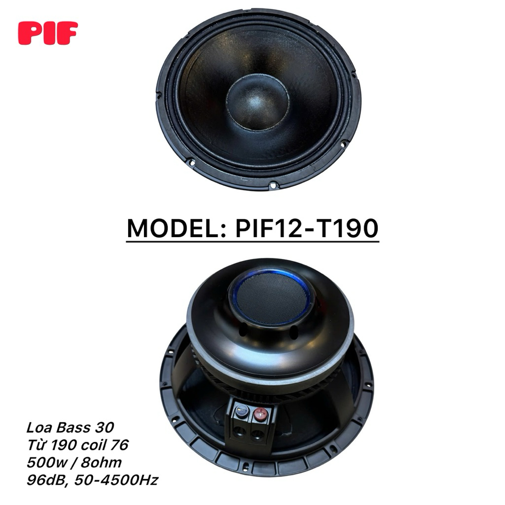 Loa Bass 30 PIF, Model: PIF12-T190, từ 190 coil 75 ( giá 1 chiếc)