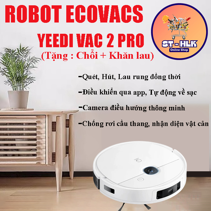 Robot hút bụi lau nhà Ecovacs Yeedi Vac2 Pro (K950), Bản Quốc tế Bảo hành Toàn Quốc