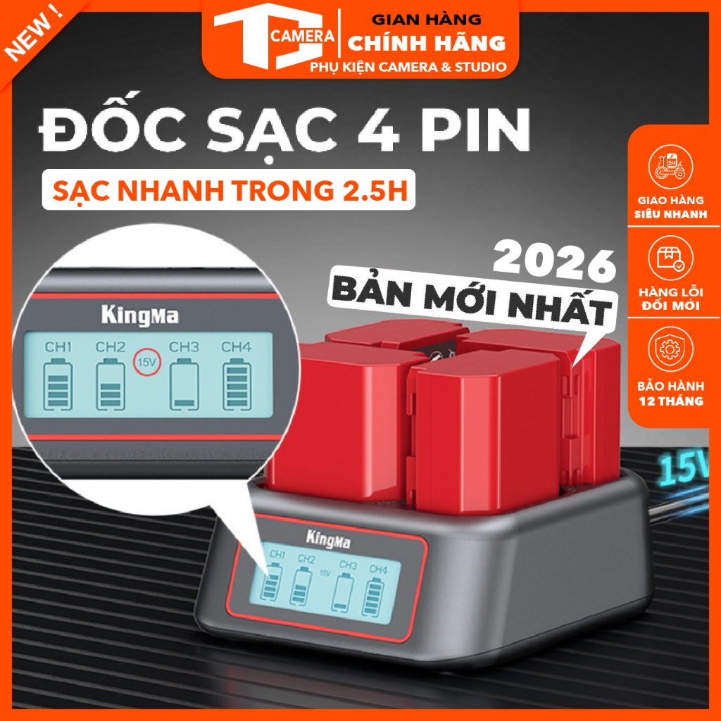 ĐỐC SẠC 4. PIN KINGMA FZ100 ( BẢN MỚI NHẤT 2026)