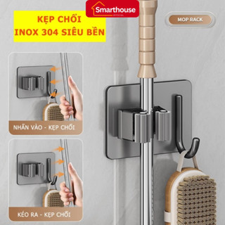  Móc Dán Tường Kẹp Chổi Đồ Dùng Đa Năng Móc Kẹp Cây Lau Nhà Tiện Lợi Có Kèm Miếng Dán 