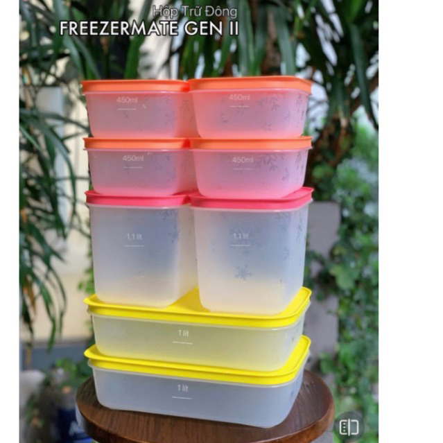 BỘ 8 HỘP TRỮ ĐÔNG HOA TUYẾT TUPPER WARE FULLBOX HÃNG