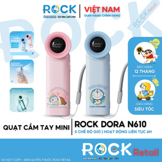  Quạt Cầm Tay Mini ROCK Doraemon High-Speed Fan N610 Công Suất 5W 5 Chế Độ Gió Hoạt Động Đến 6H - ROCK Retail Store 