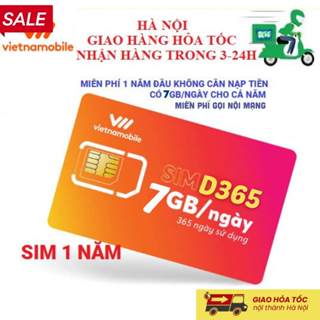 Sim Vetnamobile Data 4g Vào Mạng 1 Năm Miễn Phí 12 tháng 7GB ngày 210gb tháng giá rẻ 