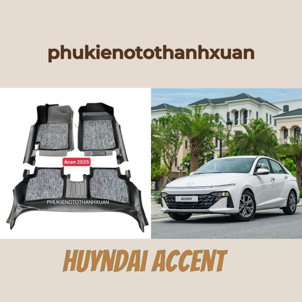 (ACCENT )sàn nhựa KÈM RỐI 5D đúc theo form xe vừa khít xe accent 2025 TPE nhựa nguyên sinh