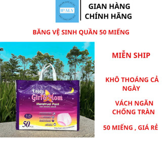  Băng Vệ Sinh Quần Enjoy Girl&Mom  50 Miếng Siêu Thấm Hút tự Tin Vận Động Đú Size Từ 30-90kg 