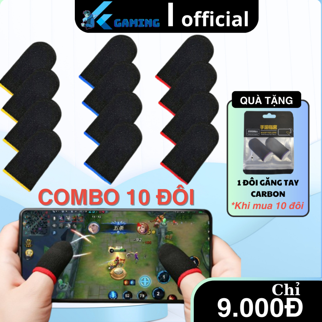 COMBO 10 đôi găng tay chơi game,bao tay chơi game - sợi dệt siêu nhạy, chống trơn trượt,kháng mồ hôi