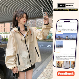 Áo khoác gió nam nữ 2 lớp chất liệu dù cao cấp có mũ unisex form rộng đi mưa,cản gió,chống nắng khóa kéo xịn fae.order