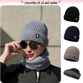  Mũ len lót lông trùm đầu Unisex chất liệu len dày dặn có lót nhung giữ ấm phù hợp chống lạnh đầu và tai khi đi xe máy 