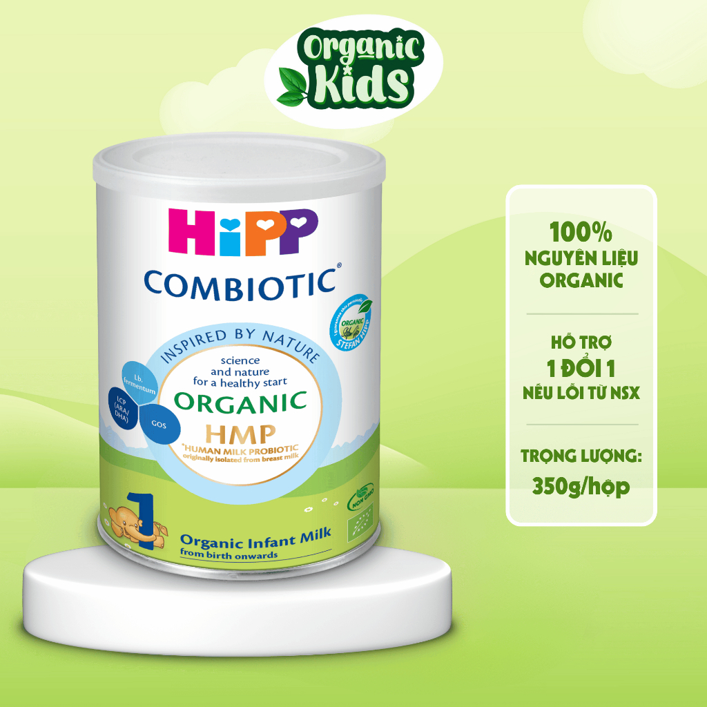 Sữa Bột Công Thức Hipp Organic Combiotic Hỗ Trợ Tiêu Hóa Phát Triển Trí Não Cho Trẻ Sơ Sinh 350g