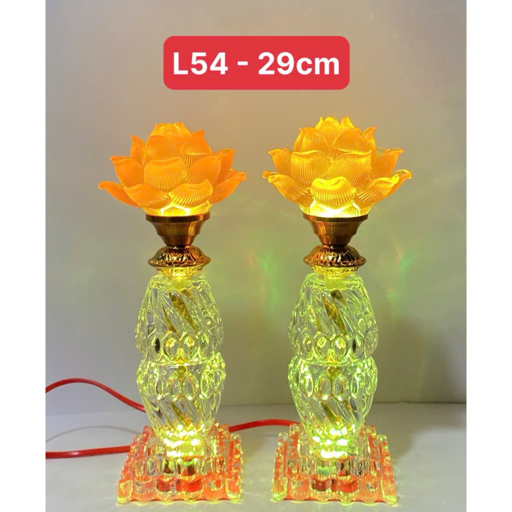 Đèn Thờ Hoa Sen Pha Lê LED 7 Màu Cao Cấp -Trang Trí Bàn Thờ -Thiên Đường Phật Giáo