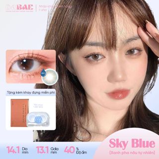 Kính áp tròng DABAE lens cận màu xanh dương trong veo 6 tháng DIA 14.2mm có độ 0-8 SKY BLUE