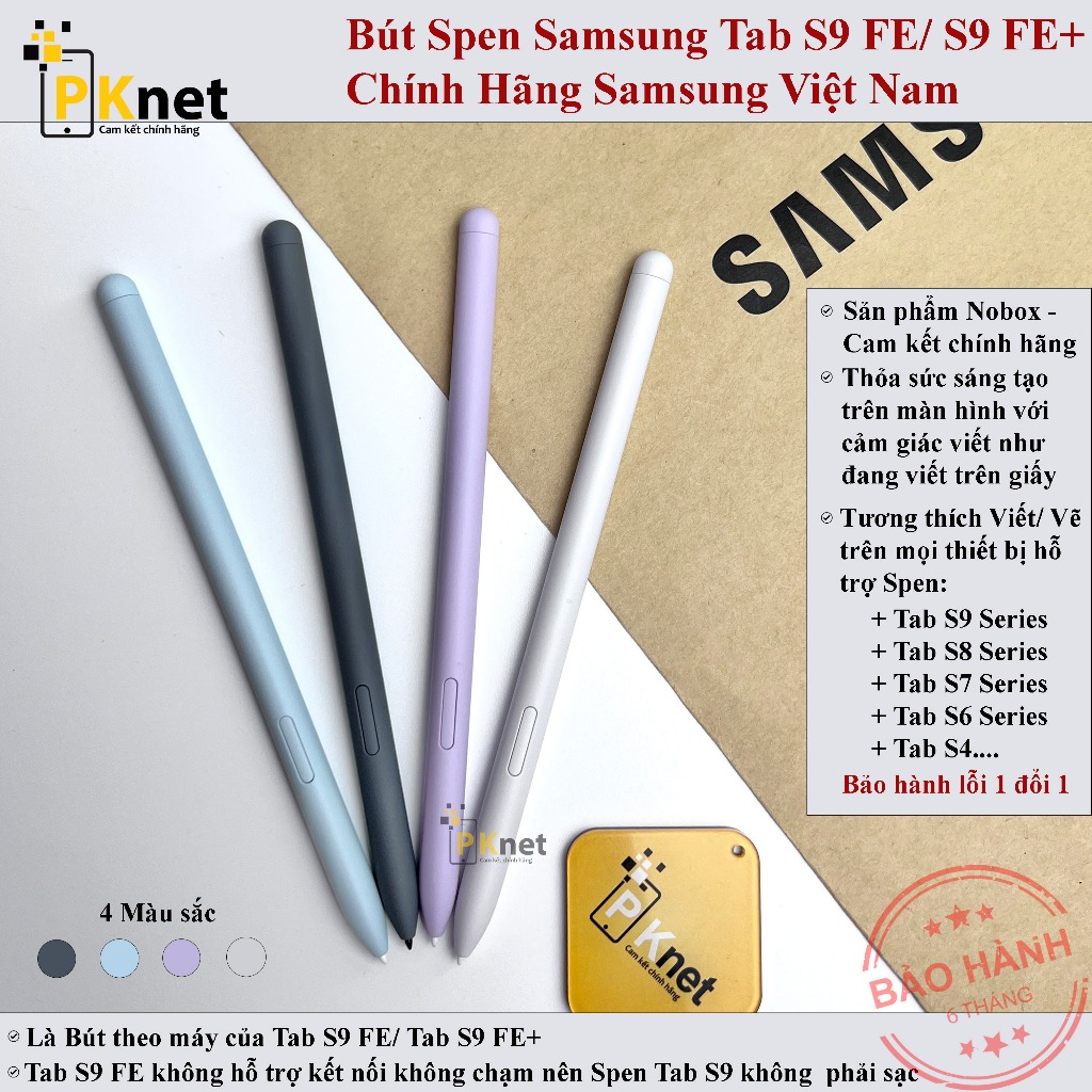  Bút Spen Samsung Tab S9 FE Chính hãng tương thích với mọi thiết bị hỗ trợ Spen tab S9 Tab S7 Tab S8,S4 S21 Ultra 