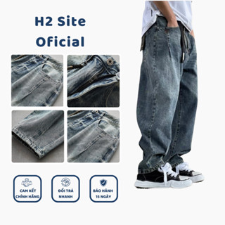 Quần JEAN Nam Nữ H2 Site Oficial Dáng Thụng Baggy Gấu Bo Rất Dễ Phối Đồ Dễ Mặc Phù Hợp Đi Làm Đi Chơi Đều Đẹp