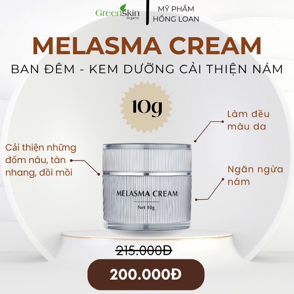 Kem Dưỡng Cải Thiện Nám Ban Đêm 10G GREENSKIN ORGANIC