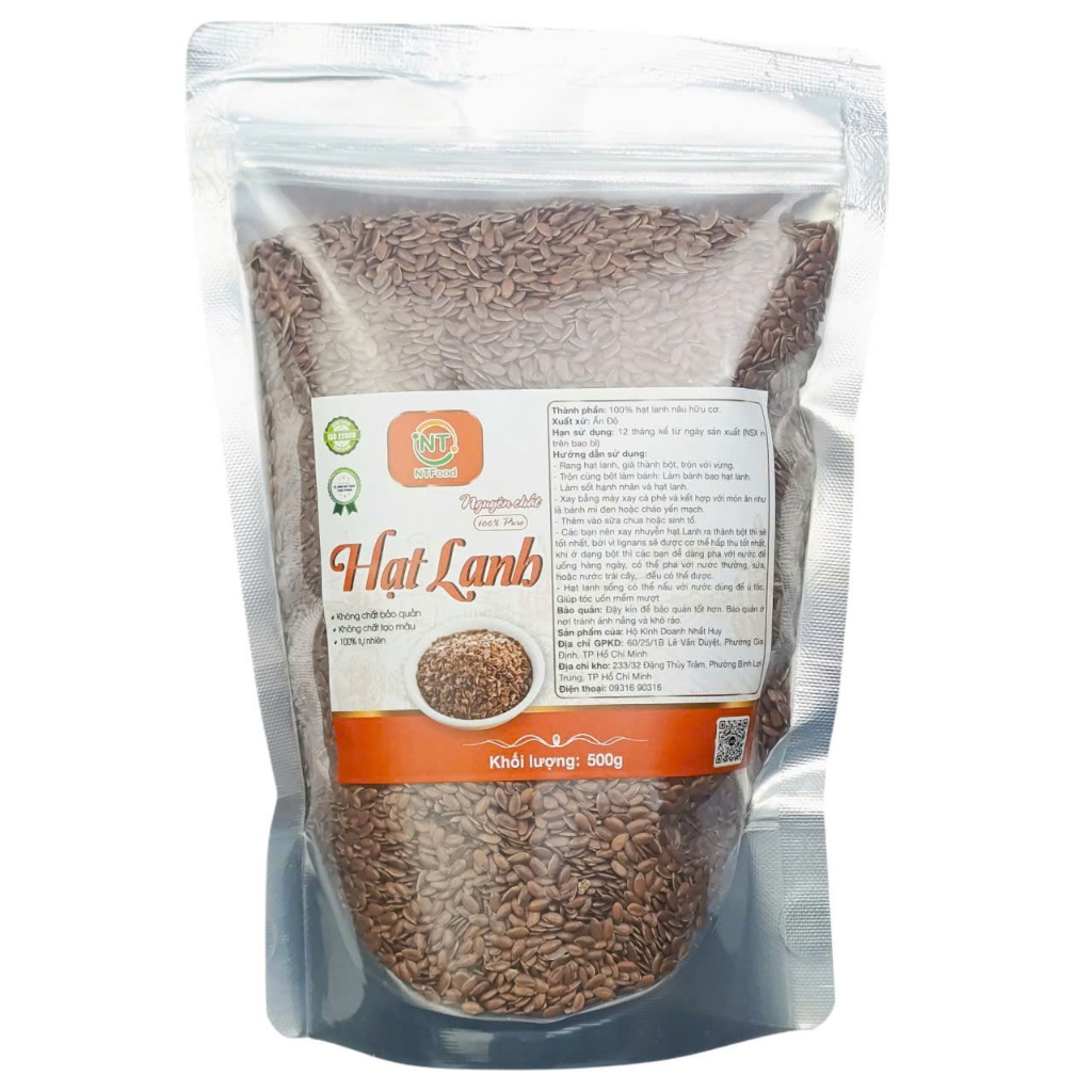 Hạt lanh nâu NTFood Túi 500gr - Nhất Tín Food