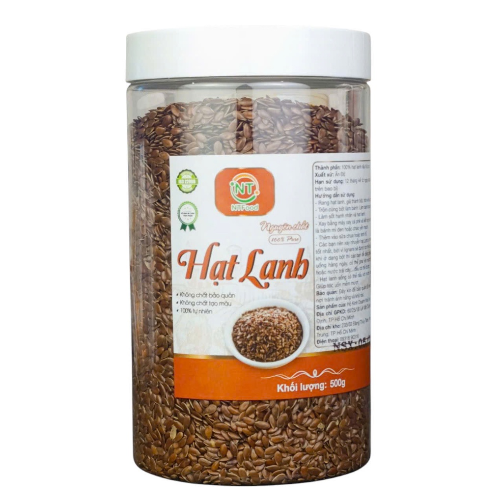Hạt lanh nâu NTFood Hũ 500gr - Nhất Tín Food
