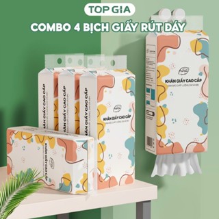  Khăn giấy rút Top Gia Thùng 6 bịch treo tường đa sắc 1280 tờ dập vân 4D siêu dai và mềm mịn 