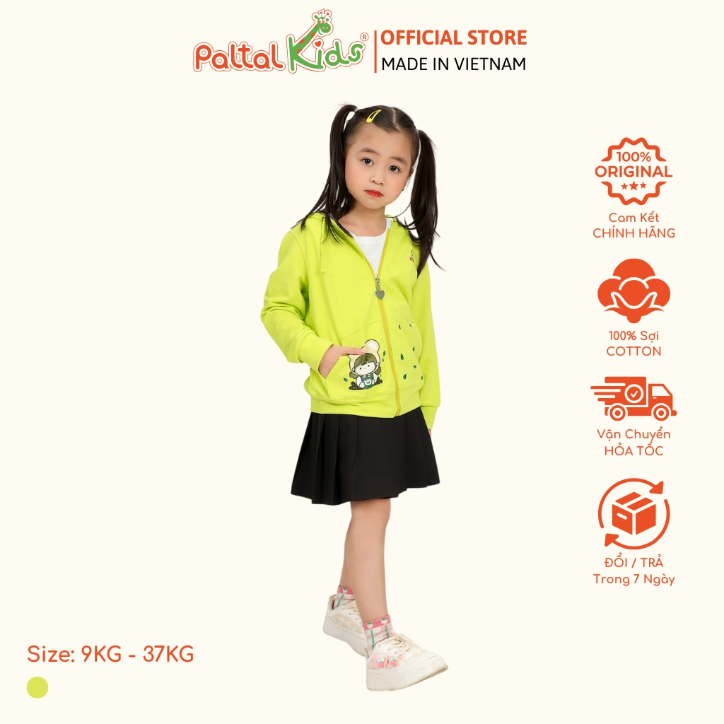 [PALTAL KIDS] Áo Khoác Chống Nắng Tai Thỏ Cotton CVC / TC Bé Gái Cao Cấp