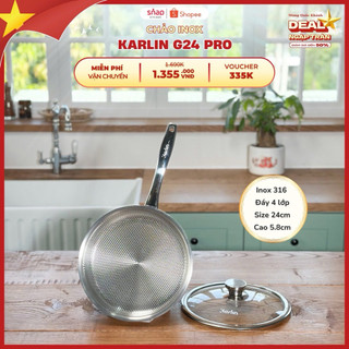 ❣️Chảo Karlin vân lục giác có nắp G18 -G20 -G24 - G26 -Thương Hiệu Đức❣️